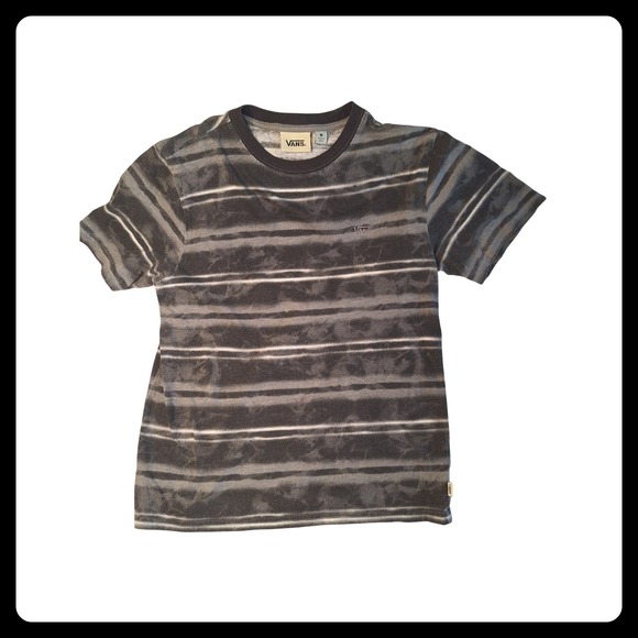 Vans Other - Vans Kids Medium Grey Black Tie Dye Striped Short Sleeve T-Shirt Skater Tee